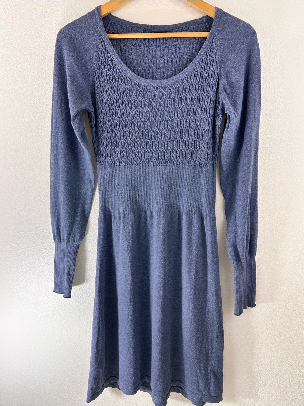 Prana Sweater Dress Long Sleeve Blue Medium